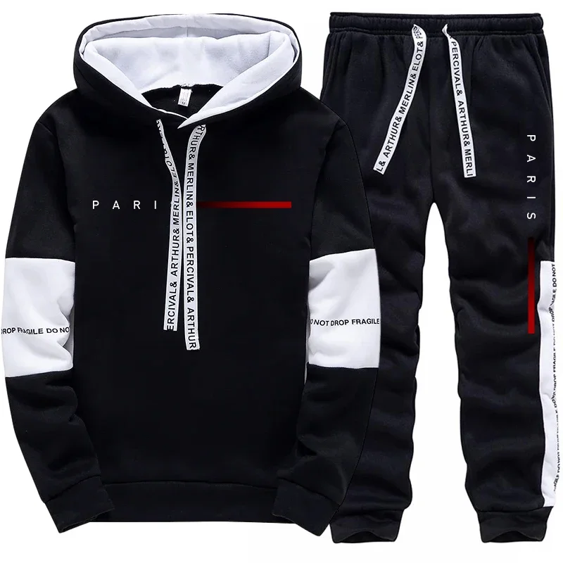 Streetwear Hoodie - Men's Hooded Sweatshirts Sweatpants Paris Fashion