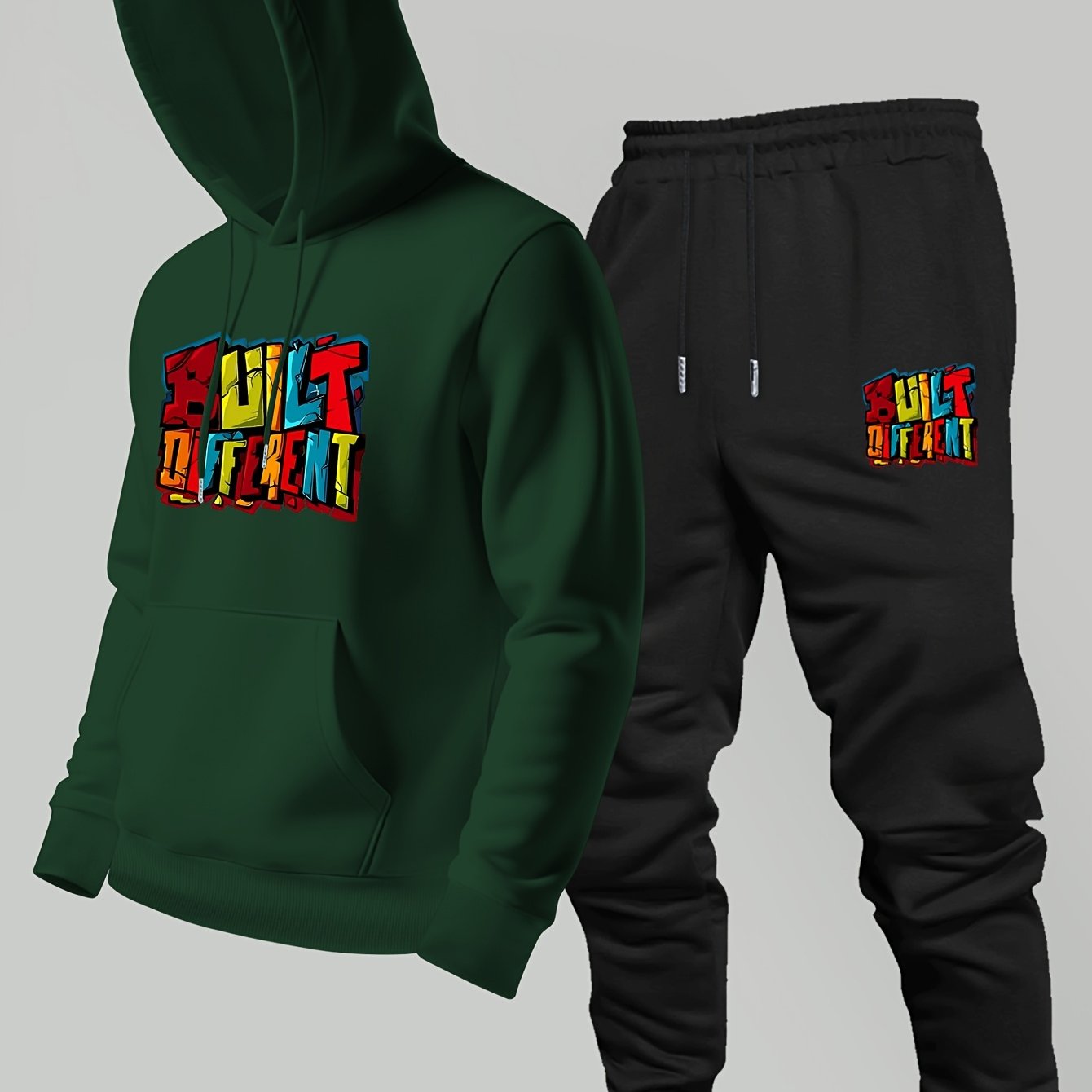 Streetwear Hoodie - New Men Autumn Winter 2‑Piece Hoodie