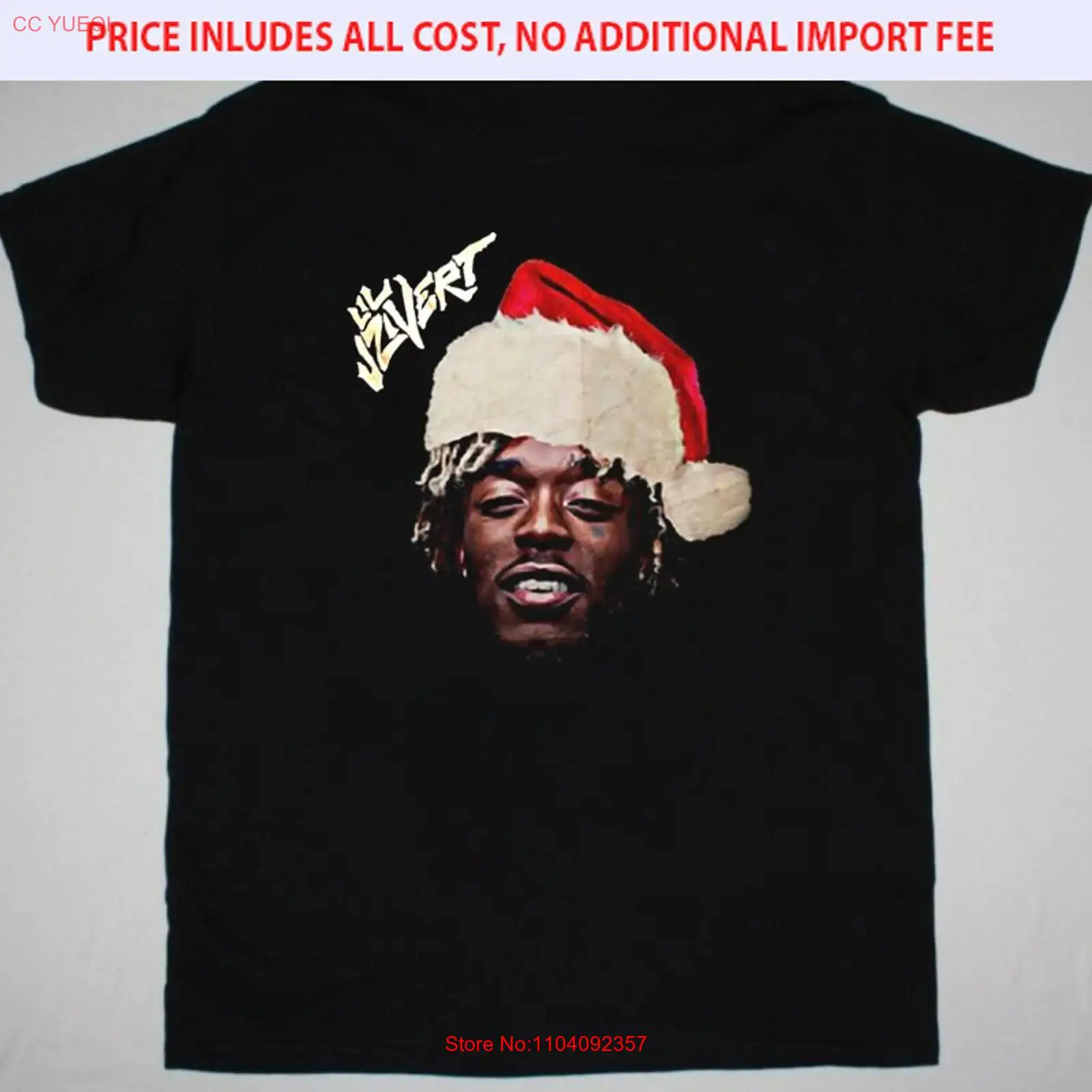 Mens Fashion Black Shirt - New Happy Christmas Lil Uzi VerT