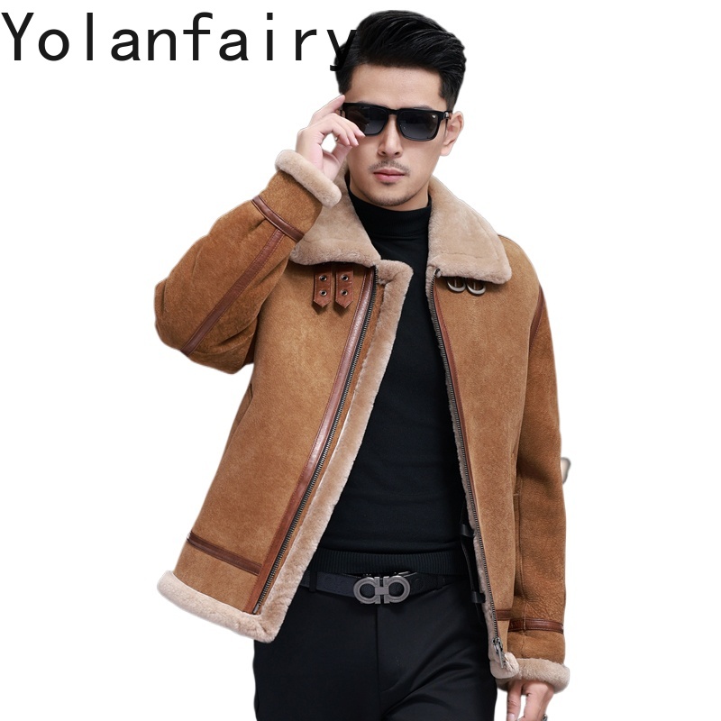 YOLANFAIRY High Quality Real S - Men'S Fashion Leather Jacket 评论和价格