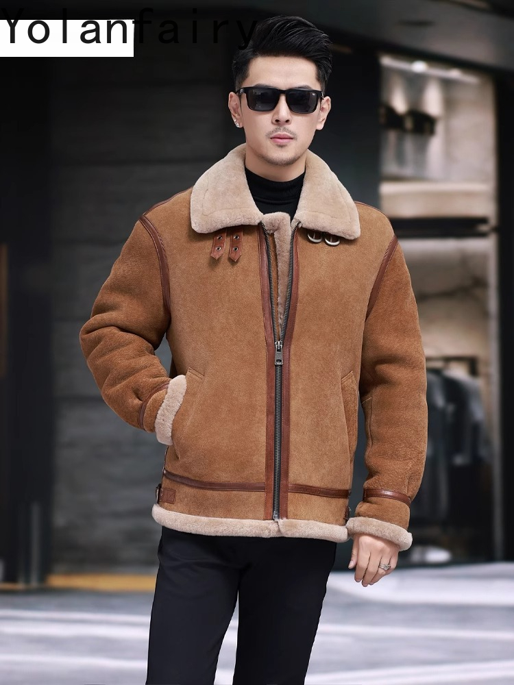 YOLANFAIRY High Quality Real S - Men'S Fashion Leather Jacket 评论和价格