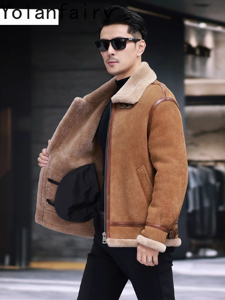 YOLANFAIRY High Quality Real S - Men'S Fashion Leather Jacket 评论和价格