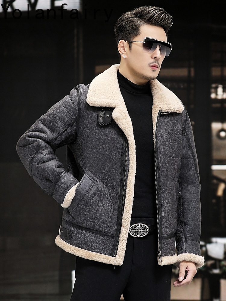YOLANFAIRY Real Leather Jacket - Men'S Fashion Leather Jacket 评论和价格