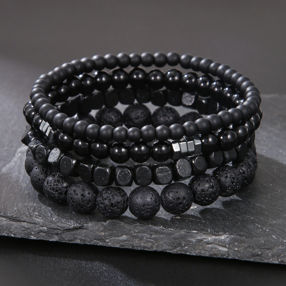 4PC Volcano Stone Black Gallst - Mens Fashion Combination 评论和价格