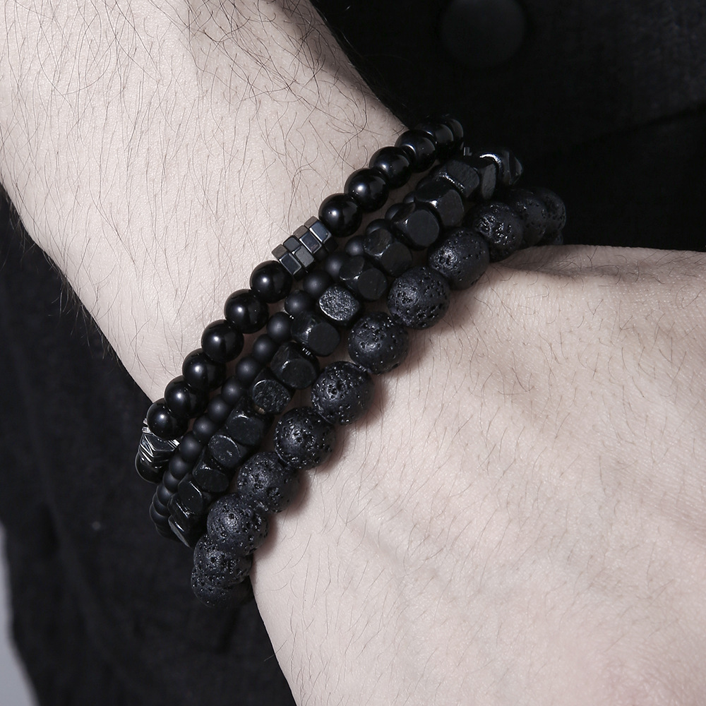 4PC Volcano Stone Black Gallst - Mens Fashion Combination 评论和价格