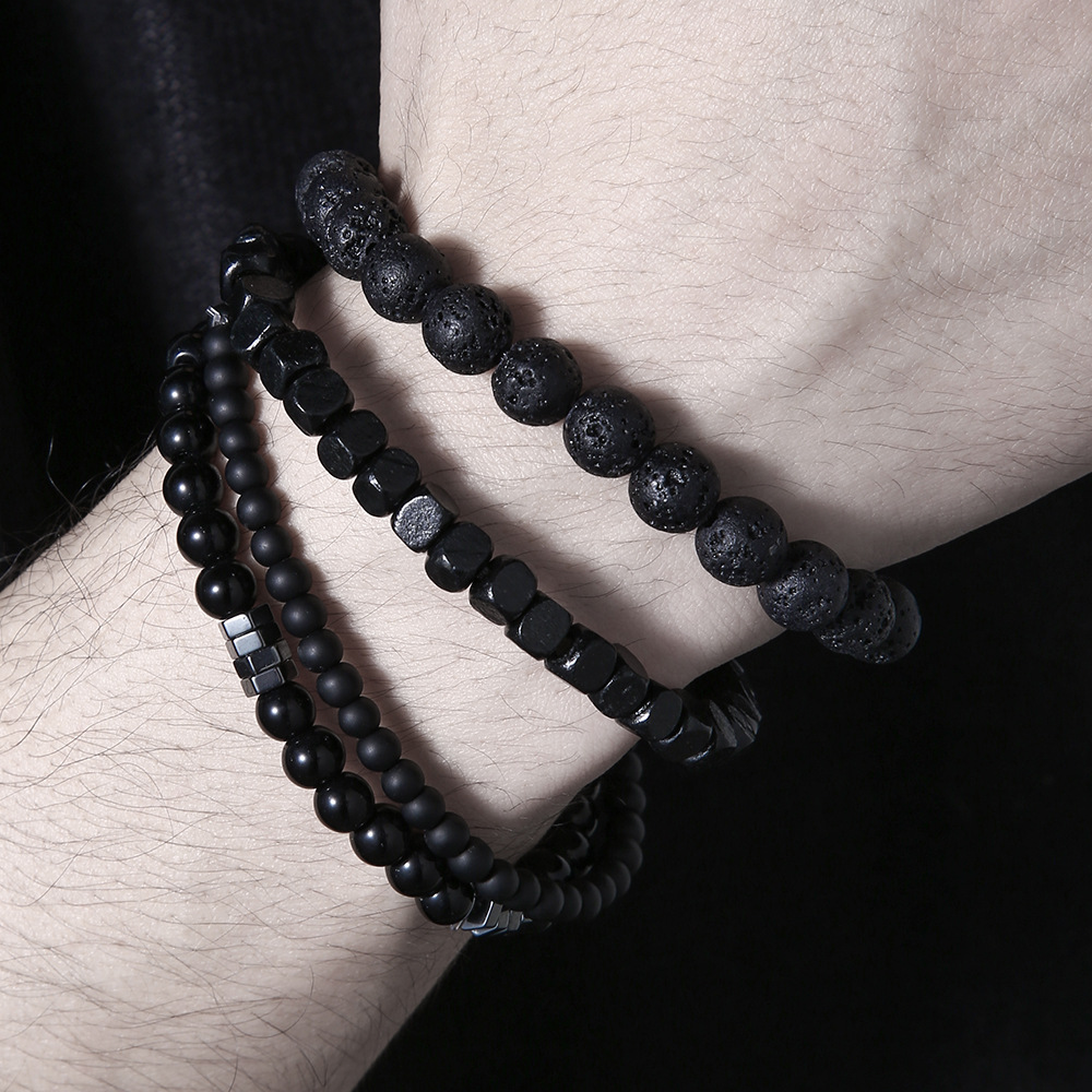 4PC Volcano Stone Black Gallst - Mens Fashion Combination 评论和价格