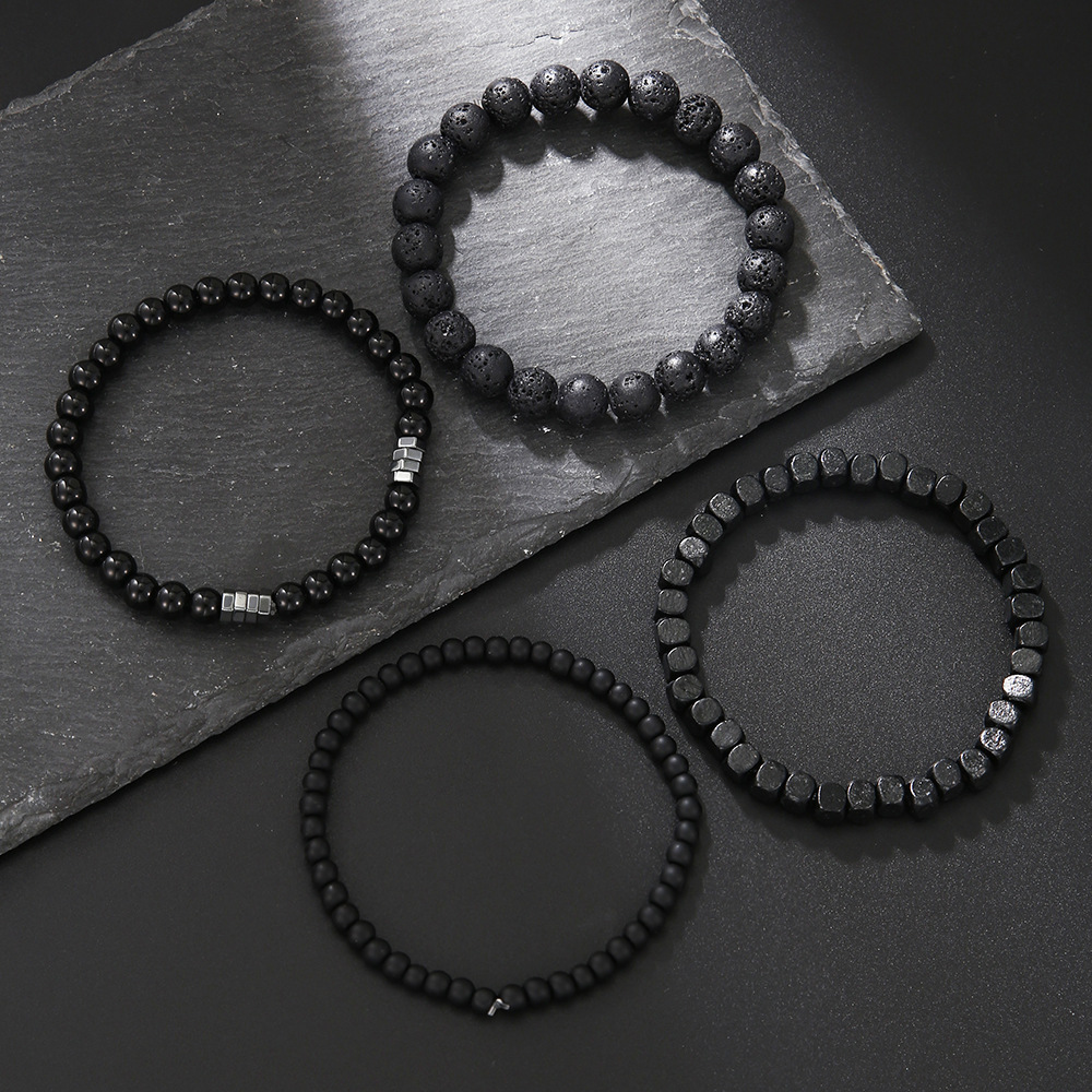 4PC Volcano Stone Black Gallst - Mens Fashion Combination 评论和价格