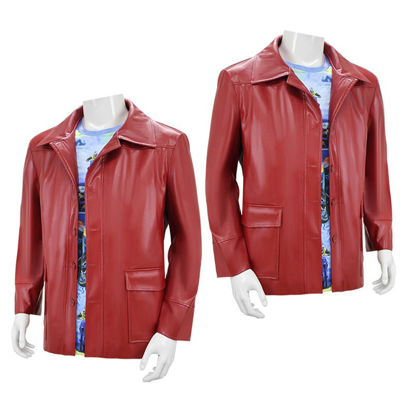 Men Red Leather Jacket Fight C - Men'S Fashion Leather Jacket 评论和价格