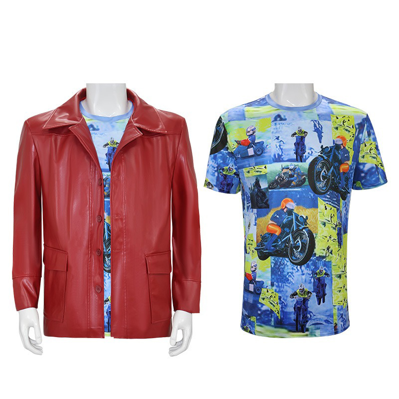 Men Red Leather Jacket Fight C - Men'S Fashion Leather Jacket 评论和价格