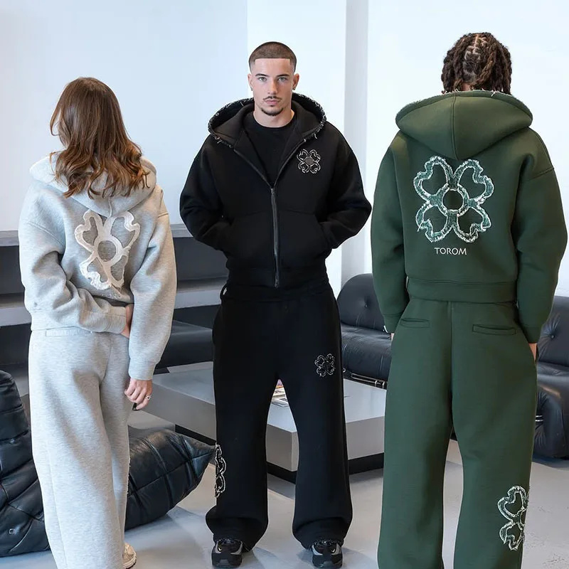 Spring Autumn Oversized 4 Leaf - Streetwear Hoodie 评论和价格