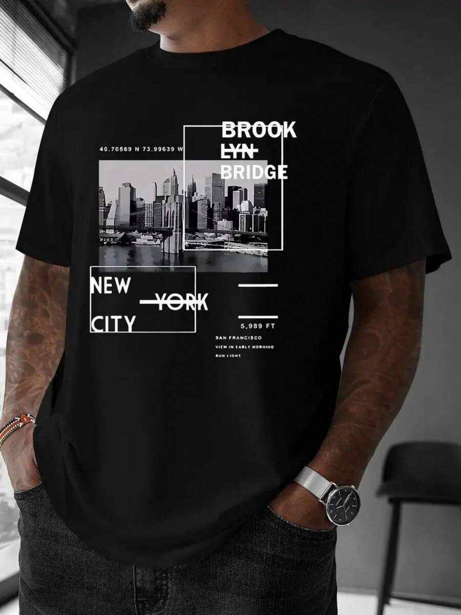Fashion Printed Men's T-Shirt, - Mens Fashion Combination 评论和价格