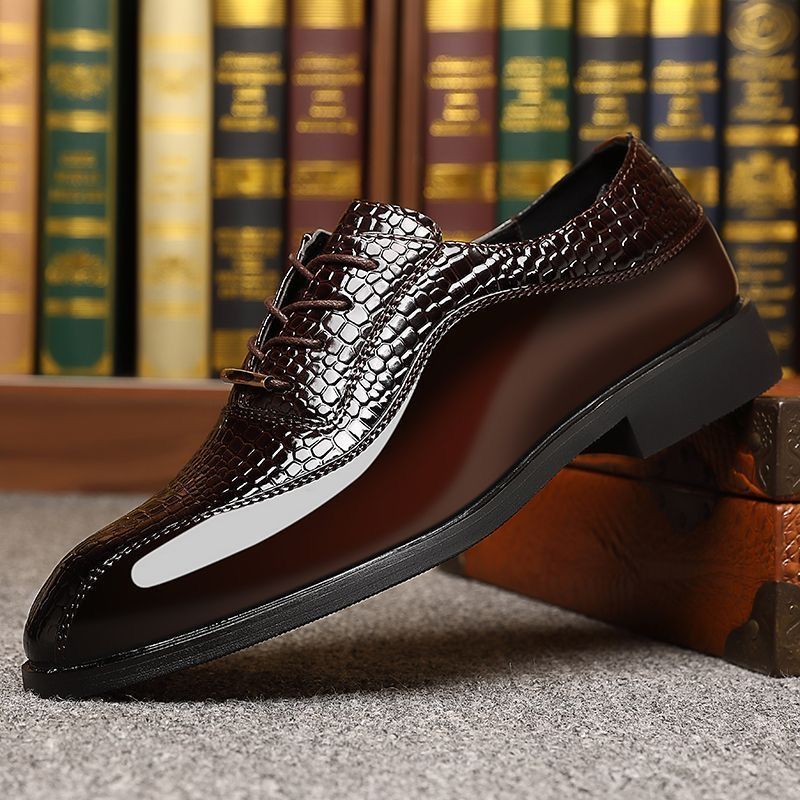 Men's Glossy Patent Leather Br - Men Fashion Korean Style 评论和价格