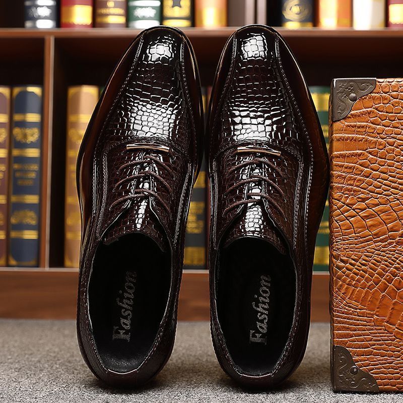 Men's Glossy Patent Leather Br - Men Fashion Korean Style 评论和价格