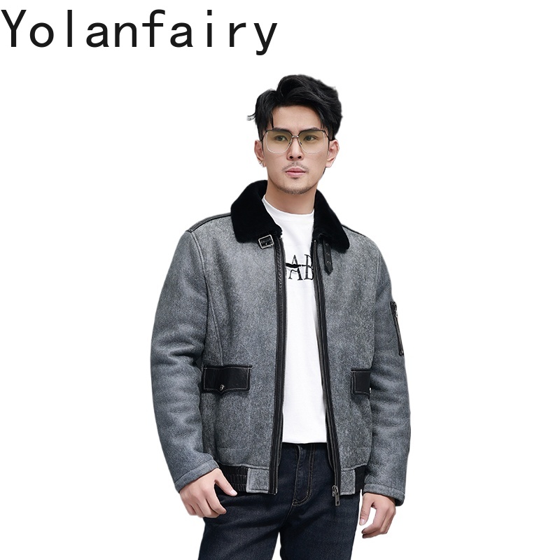 YOLANFAIRY Short Natural Fur C - Men'S Fashion Leather Jacket 评论和价格