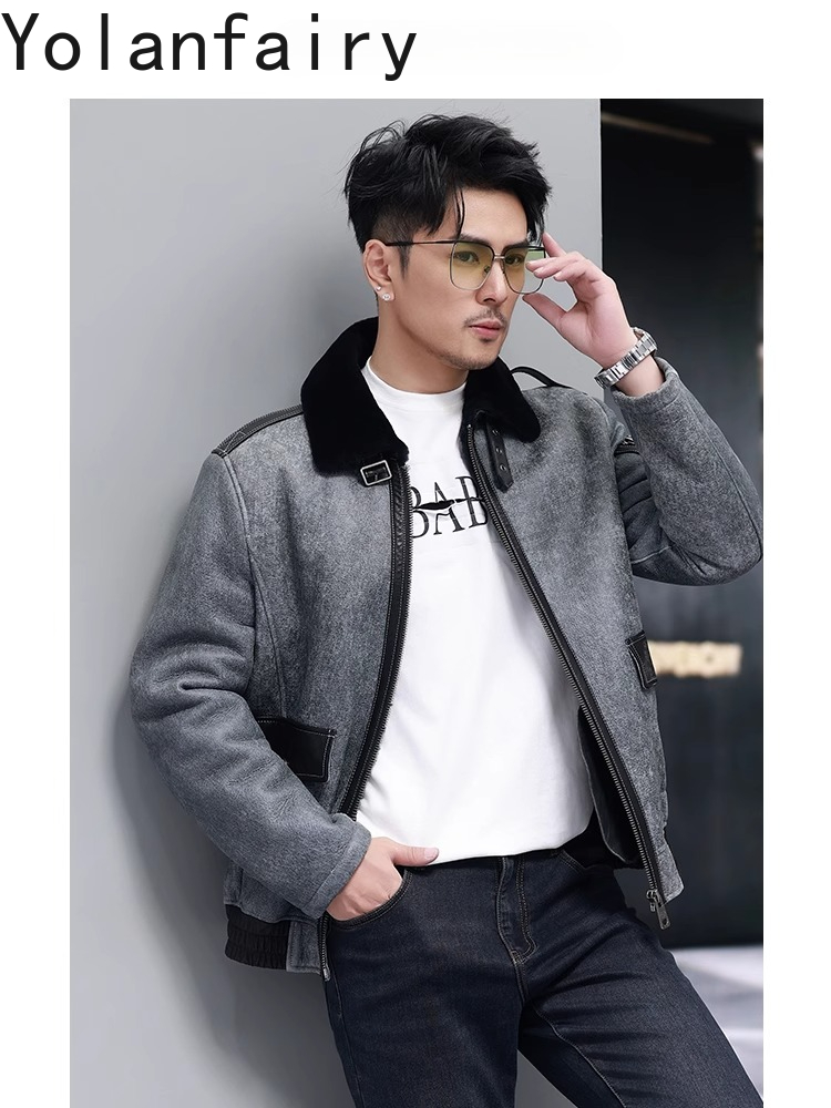 YOLANFAIRY Short Natural Fur C - Men'S Fashion Leather Jacket 评论和价格