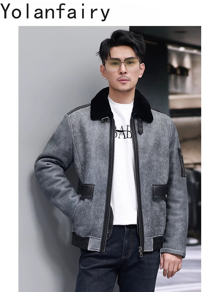 YOLANFAIRY Short Natural Fur C - Men'S Fashion Leather Jacket 评论和价格