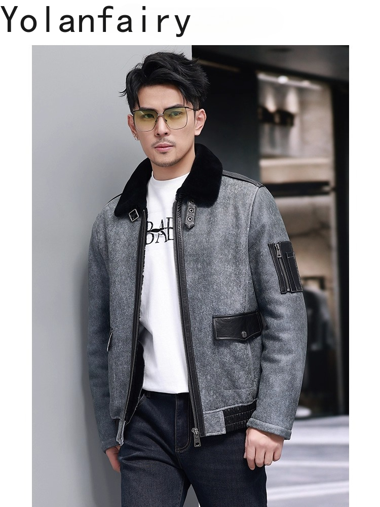 YOLANFAIRY Short Natural Fur C - Men'S Fashion Leather Jacket 评论和价格