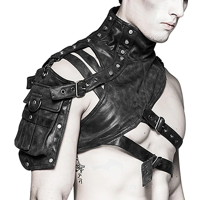 Steampunk Medieval Leather Arm - Men'S Fashion Leather Jacket 评论和价格