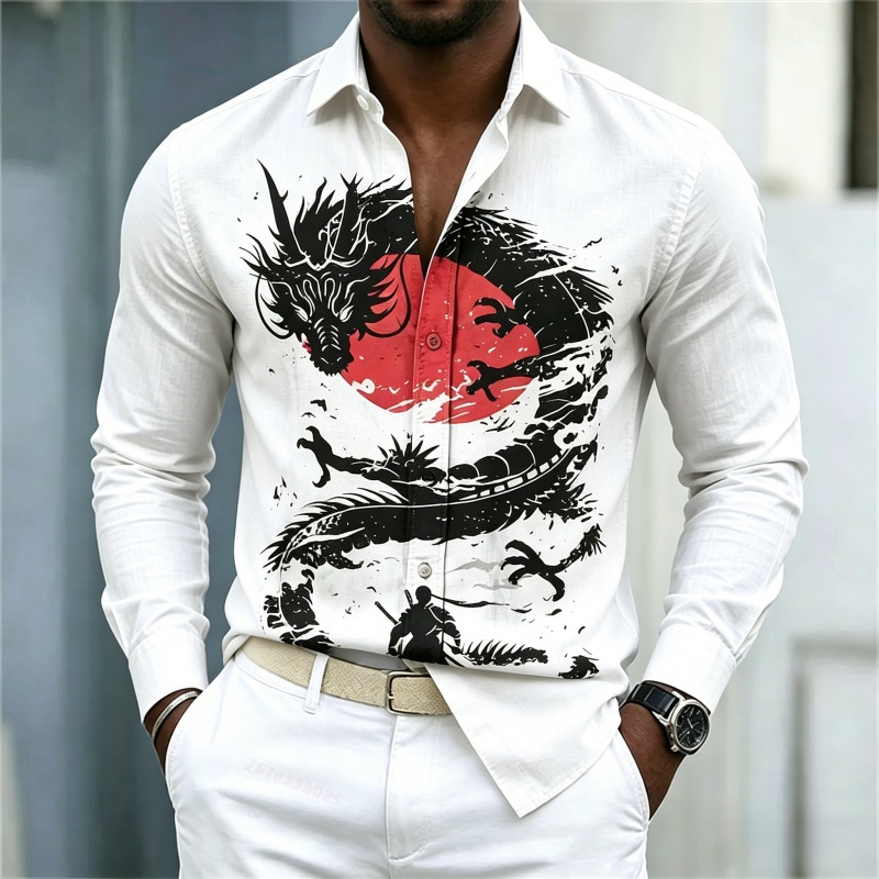 2026 New Men's Shirt White Bla - Men'S Fashion 评论和价格