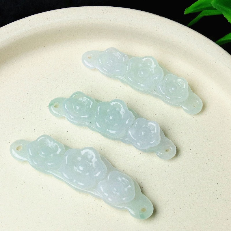 1pc Natural Jadeite Emerald Fl - Men'S Fashion Jewelry 评论和价格