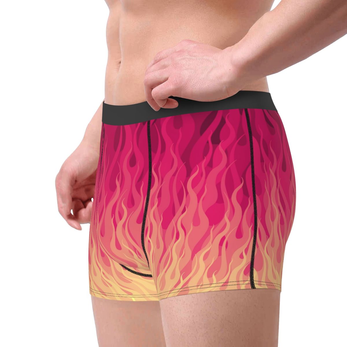 Custom Pink Burning Flames Fir - Men'S Fashion Underwear 评论和价格