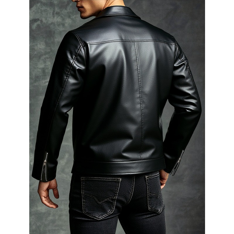 New Men's Leather Jacket Fashi - Men'S Fashion Leather Jacket 评论和价格