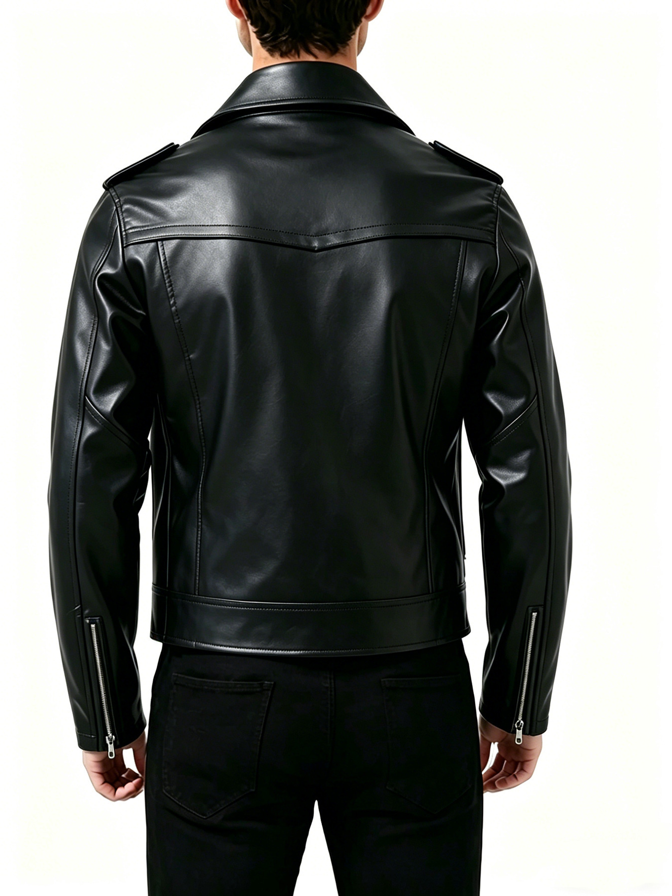 Casual Men's Jacket Zipper Sli - Men'S Fashion Leather Jacket 评论和价格