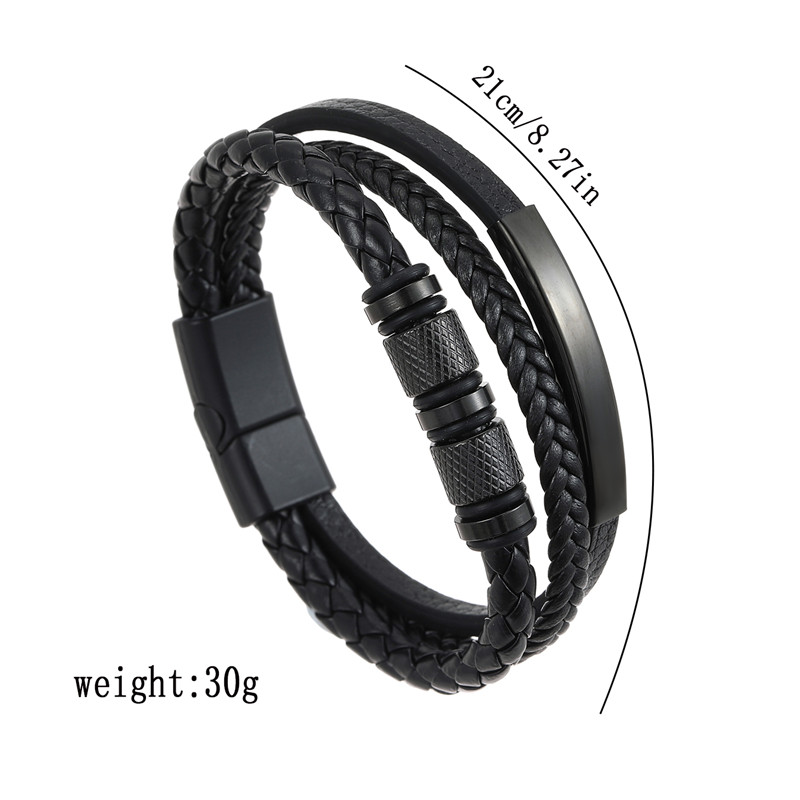 Classic Men's Leather Bracelet - Mens Fashion Combination 评论和价格