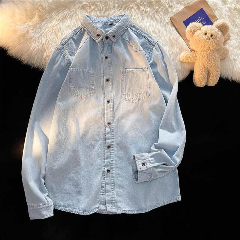 Korean Style Denim Shirts Wome - Men Fashion Korean Style 评论和价格