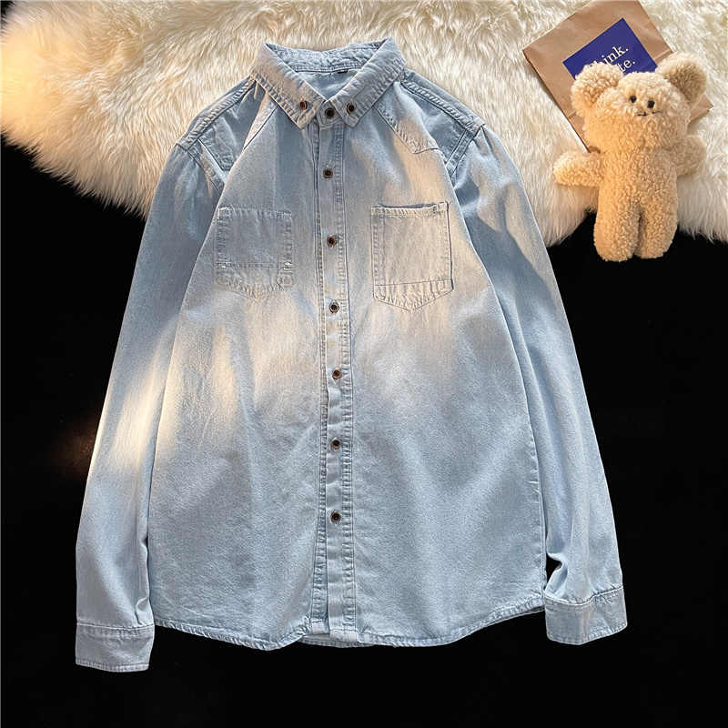 Korean Style Denim Shirts Wome - Men Fashion Korean Style 评论和价格