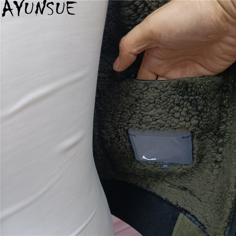 AYUNSUE Warm Natural Fur Coat  - Men'S Fashion Leather Jacket 评论和价格