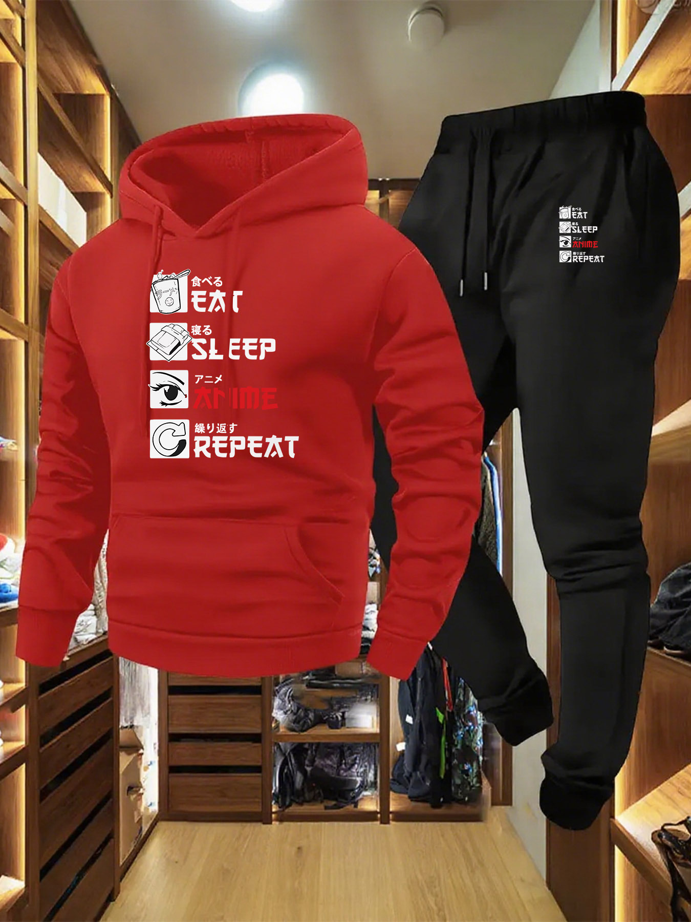 Letter Printed Mens Tracksuit  - Streetwear Hoodie 评论和价格
