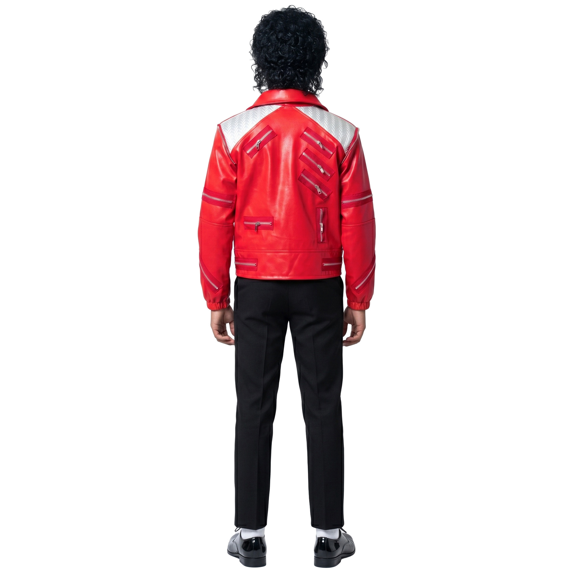 80s Retro Pop Star Costume Mic - Men'S Fashion Leather Jacket 评论和价格