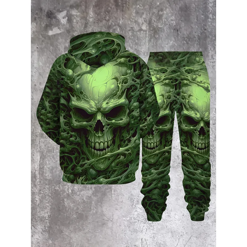 Dark Fluorescent Green Skull H - Streetwear Hoodie 评论和价格