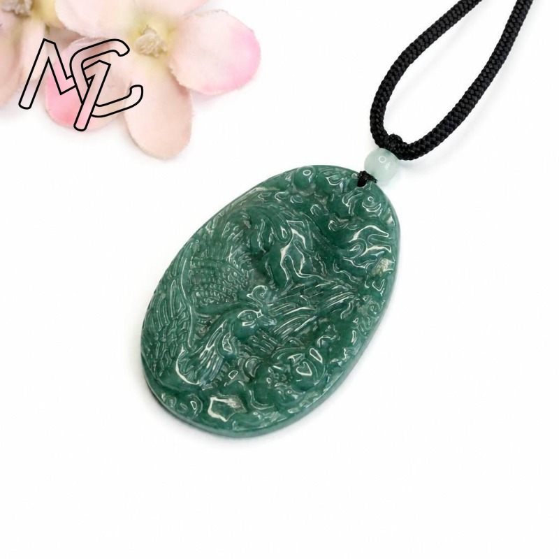 Real Natural Emerald Jade Blue - Men'S Fashion Jewelry 评论和价格