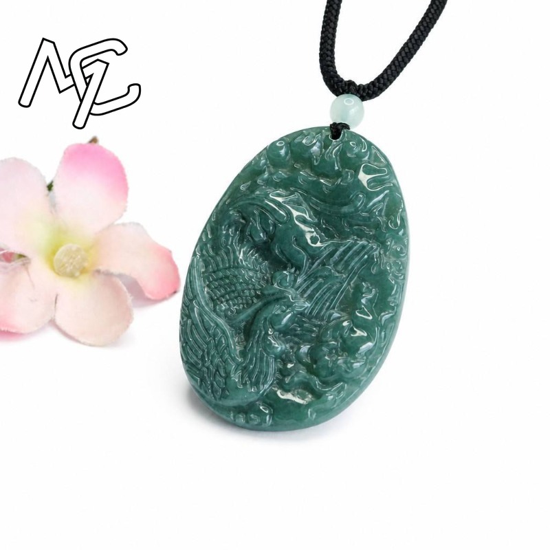Real Natural Emerald Jade Blue - Men'S Fashion Jewelry 评论和价格