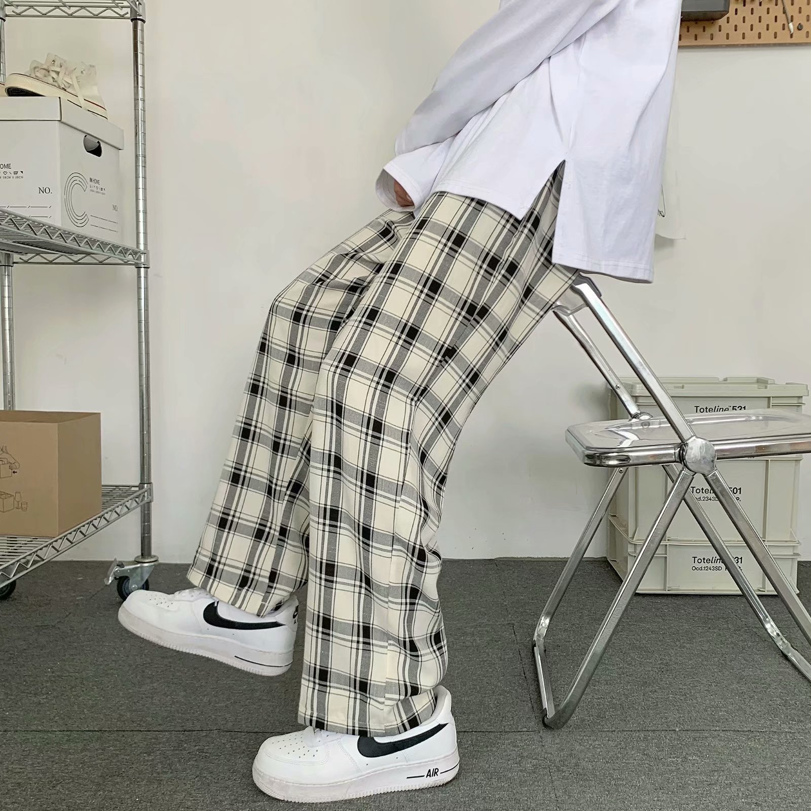 Men Plaid Pants Korean Style L - Men Fashion Korean Style 评论和价格