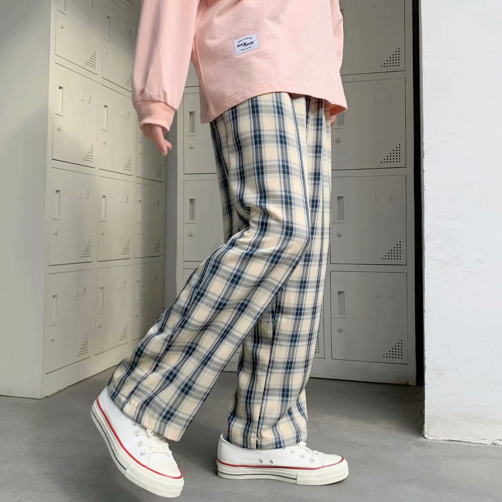 Men Plaid Pants Korean Style L - Men Fashion Korean Style 评论和价格