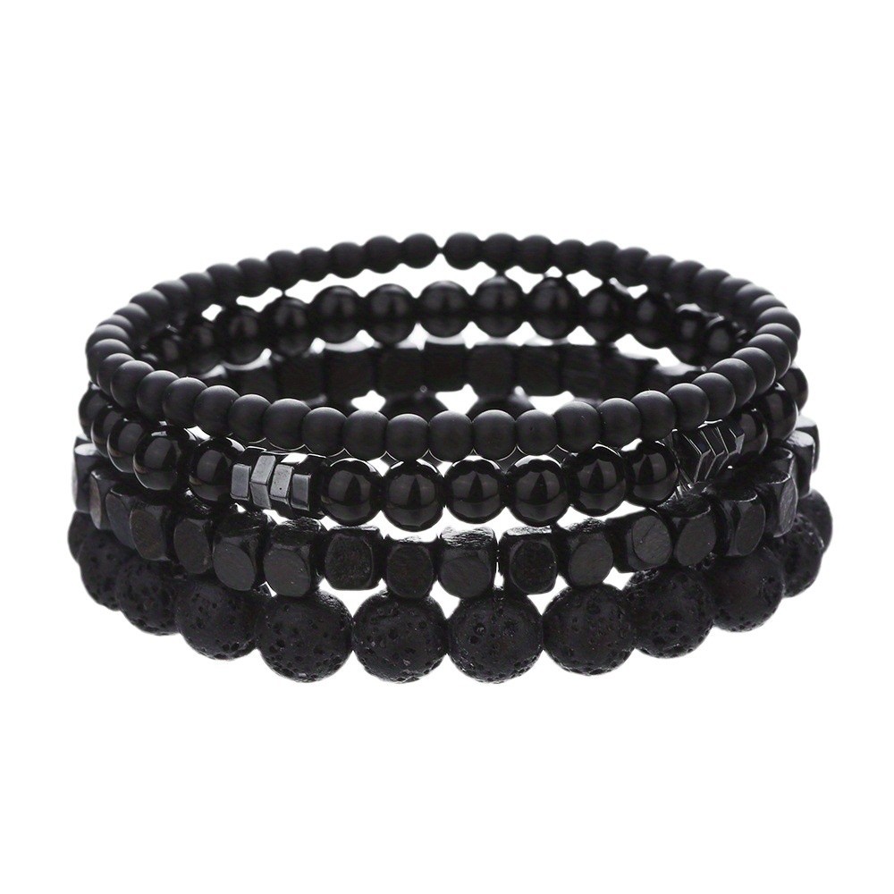4Pcs/Set Black Gall Stone Volc - Mens Fashion Combination 评论和价格